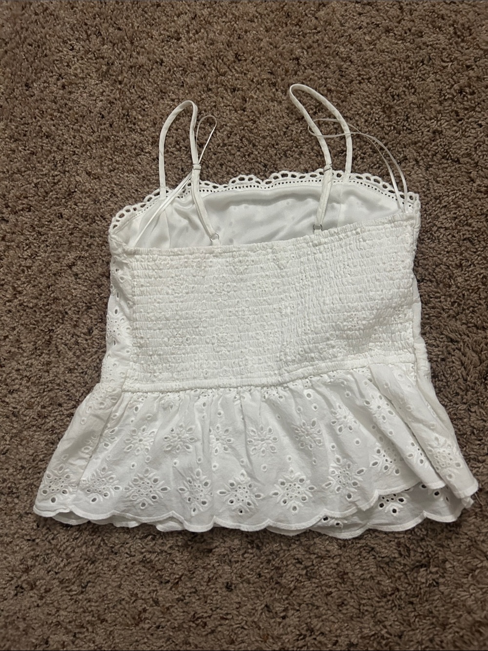 T.J.Maxx White Eyelet Peplum Camisole - Picture 2 of 3